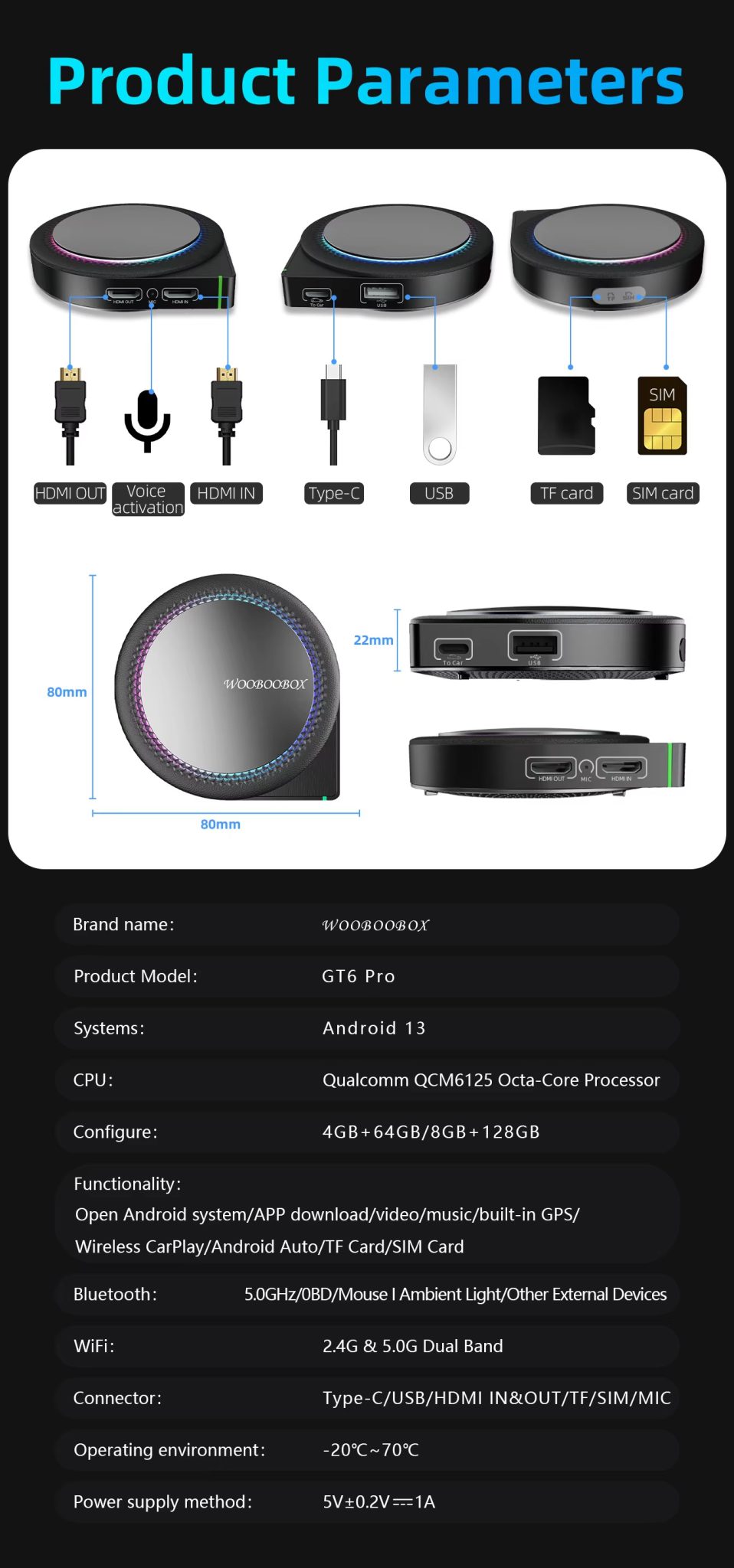 AI Carplay BOX BOX GT6 Pro