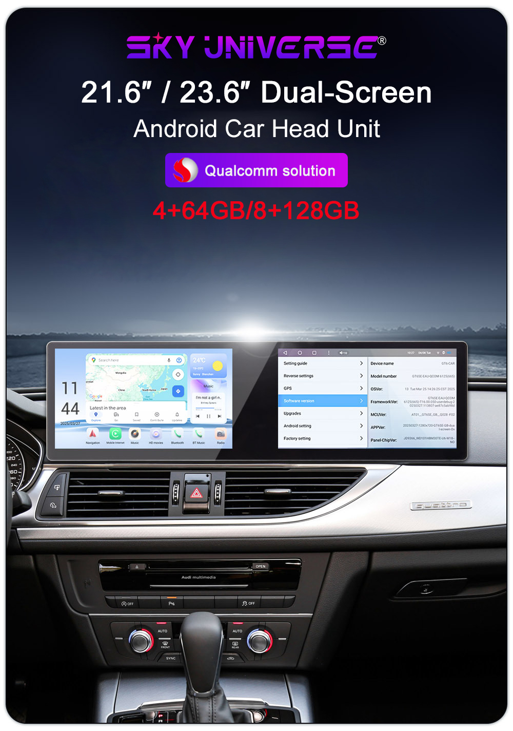 Dual Screen Android Car Stereo